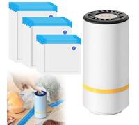 Vegena Machine Sous Vide Alimentaire, Scellant Sous Vide, Scelleur Sous Vide Automatique Avec 15 Sacs Sous Vide Réutilisables, Mini Portable Sous Videuse Alimentaire Pour Viandes, Légumes, Fruits