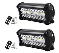 Vegena Phare De Travail LED,2 Piece Projecteur LED Voiture,120W,12V/24V,6000k Feux De Travail LED,Spot Flood Feux Pour SUV, Excavateur,Voiture,Hors-Route,Bateau