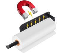 Vegena Porte-rouleau de cuisine en acier inoxydable, support magnétique, noir - Porte-essuie-tout sans perçage, multifonctionnel, anti-rouille, idéal pour la cuisine et la salle de bain