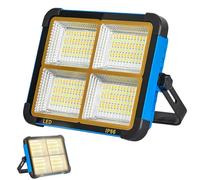 Vegena Projecteur LED Rechargeable, 300w Lumière De Travail Lanterne Portable, Lampe De Travail LED Portable Étanche, Batterie Solaire Pour Camping, Atelier, Extérieur, Garage, Cave, Urgence