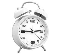 Vegena Rétro Réveil Matin à Double Cloche, Réveil Rétro Silencieux Horloge de Chevet avec Lumière de Nuit, Reveil Matin à Piles pour Sommeil Bureau Chambre Voyage, 4 Pouces - Bronze