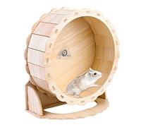 Vegena Roue en bois pour hamster - 23 cm - Silencieuse - Pour hamster nain, gerbilles, souris ou autres petits animaux de compagnie