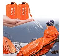 Vegena Sac de Couchage d'urgence, Lot de 2 Couverture de Survie Réutilisable, Couverture d'Isolation Thermique de Premiers Soins pour Camping En Plein Air Voyage Trekking