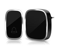 Vegena Sonnette sans Fil Etanche, Sonnette de Porte Extérieur à 300m de Portée, avec 1 Récepteur Enfichables, 36 Mélodies, 4 Niveau Volume, pour Urgence, Maison, Bureau, Hôtel