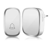 Vegena Sonnette sans Fil Etanche, Sonnette de Porte Extérieur à 300m de Portée, avec 1 Récepteur Enfichables, 36 Mélodies, 4 Niveau Volume, pour Urgence, Maison, Bureau, Hôtel