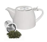 Vegena Théière avec infuseur en céramique 500 ml avec infuseur à thé amovible en acier inoxydable et céramique - Théière en acier inoxydable - Infuseur à mailles fines - Porcelaine pour profiter plus