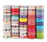 Vegena Washi Tape, 50 Rouleaux Washi Masking Tape Adhésif Ruban Adhésif, 15 mm de Large DIY Ruban de Masquage pour Scrapbooking Artisanat de Bricolage (50 Couleurs)