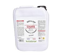 VEGESTOP Répulsif Chats - Spécial intérieur & extérieur - 5 L - Dissuasif, éloigne Les Chats - Anti-Urine, marquages, excréments, Destruction de plantations