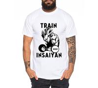 Vegeta Train Insayan T-Shirt pour Homme One Goku Dragon Master Son Ball Vegeta Turtle Roshi Piece Golds DB, Farbe2:Weiß;Größe2:XXL