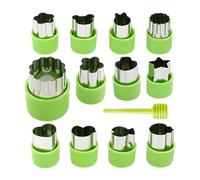 Vegetable Cutter - Stainless Steel 12 Piece Shape Cutter Set, Multi Functional Fruit Cookie Sandwich Bread Fondant Cutters for Kitchen Baking School Party Food Decoration