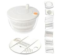 Vegetable Dryer Bowl - Salad Spinner Kitchen Tool, Grater Colander Food Preparation | Multipurpose Garlic Potato Ginger Cutter, Convenient Cucumber Slicer Basket For Washing Draining Mixing Fresh Prod