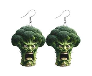 Vegetable Earrings Dangle,Women's 2D Acrylic Broccoli Dangle | Multi-Purpose Ergonomic Design for Simple and Stylish Everyday Wear for Dances, Weddings, Engagements