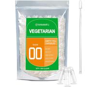 Vegetable Empty Capsules Size 00 (100 Units) With Micro Spoon With Powder Tamper Compatible With 00 Capsule Filling Machine