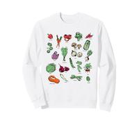 Vegetable Field Guide Modern Illustrated Garden Veggies Sweatshirt