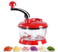 Végétal 2L - Cutter Manuel, Cordon De Traction Robuste, Lames En Acier Inoxydable, Conception Légère Compacte | Choppeur D'oignon À L'ail À Grande Capacité Pour Les Fruits Nuts Ginger Meal PR
