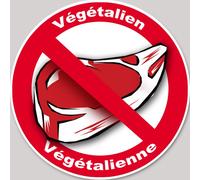 Végétalien Et Végétalienne Steack - 10cm - Sticker/Autocollant