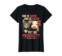 Végétalien Spécialisme Véganisme Droits des Animaux Libération Animale Vegan T-Shirt Graphique avec Valeur, Femme, Noir, XL