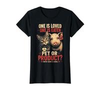 Végétalien Spécialisme Véganisme Droits des Animaux Libération Animale Vegan T-Shirt Graphique avec Valeur, Femme, Noir, M