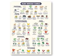 Vegetarian & Vegan Diet Food Guide Chart - Keto Friendly High Protein Options Poster - Reference Wall Art for Home Kitchen, Clinic, Health Coach Office Decor(Unframed,08x12inch(20x30cm))
