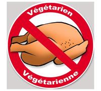 Végétarien Et Végétarienne Poulet - 15cm - Sticker/Autocollant