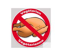 Végétarien Et Végétarienne Poulet - 20cm - Sticker/Autocollant