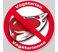 Végétarien Et Végétarienne Steack - 15cm - Sticker/Autocollant