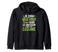 Végétarien Quand Saucisson Sera Légume Sweat à Capuche