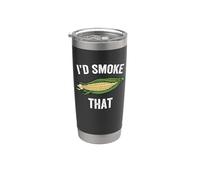 Végétarien végétalien I'd Smoke That Corn On The Cob Funny Gobelet isotherme en acier inoxydable double paroi