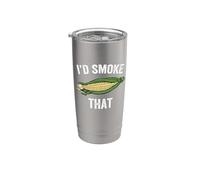 Végétarien végétalien I'd Smoke That Corn On The Cob Funny Gobelet isotherme en acier inoxydable double paroi