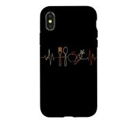 Végétarisme Heartbeat Vintage ECG Cardiogramme Rétro Coque pour iPhone X/XS