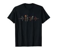 Végétarisme Heartbeat Vintage ECG Cardiogramme Rétro T-Shirt Graphique avec Valeur