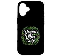 Veggie Vibes Only Plant Based Vegetarian Vegan Lifestyle Coque pour iPhone 16