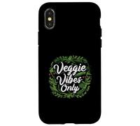 Veggie Vibes Only Plant Based Vegetarian Vegan Lifestyle Coque pour iPhone X/XS