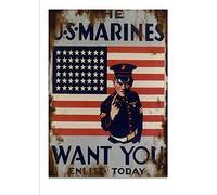VEGlkj Affiche de recrutement vintage - Semper Fidelis Faithful - Plaque en métal rétro pour maison, bar, pub, garage, bureau - Décoration murale en métal - Cadeau militaire pour fan de 20,3 x 30,5 cm
