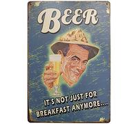 VEGlkj Beer It'sJust for Breakfast Anymore Plaque en métal rétro 30,5 x 20,3 cm