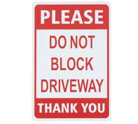 VEGlkj Panneau en métal avec inscription « Please DoBlock The Driveway Thank You No Parking » - Décoration vintage - 30,5 x 20,3 cm