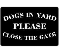VEGlkj Panneau en métal rétro avec inscription « Dog in Yard Please Close Gata » - 20,3 x 30,5 cm