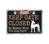 VEGlkj Panneau « Please Keep Gate Closed » « No Matter What The Dog Says Husky » - Panneau d'avertissement pour clôture, cour, maison - 20,3 x 30,5 cm