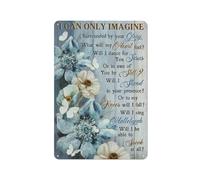 VEGlkj Plaque en métal rustique avec inscription « I Can Only Imagine Surrounded By Your Glory What Will My Heart Feel, papillon fleur » Décoration murale pour maison, salon, jardin, cour 20,3 x 30,5