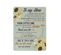 VEGlkj Plaque en métal rustique - Décoration murale pour maman - Tournesols - Illustration imprimée - Cadeau de remerciement ou d'anniversaire - 30,5 x 40,6 cm