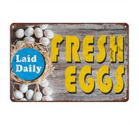 VEGlkj Plaque en métal « S » - 30,5 x 20,3 cm - Laid Daily Fresh s - Décoration murale rétro - Affiche en métal pour intérieur et extérieur - Cadeau pour les agriculteurs