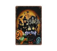 VEGlkj Plaque en métal vintage en forme de crâne de dessin animé pour Halloween, décoration murale, bar, club, cuisine, salon, garage, cadeau pour maman, papa, 20,3 x 30,5 cm