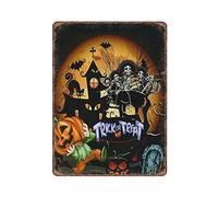 VEGlkj Plaque en métal vintage en forme de crâne de dessin animé pour Halloween, décoration murale, bar, club, cuisine, salon, garage, cadeaux pour maman, papa, 30,5 x 40,6 cm