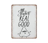 VEGlkj Plaque humoristique en métal avec citation de salle de bain - Art mural vintage - Cadeau pour maman et papa - 30,5 x 40,6 cm