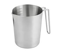 VEGOATY Gobelet doseur en acier inoxydable de 1000 ml : grand verre doseur avec marquage et bord verseur sur tout le pourtour, verre doseur en acier inoxydable pour la maison, la cuisine, le