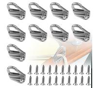 VEGOATY Lot de 10 crochets de pare-battages : crochets de pare-battages en acier inoxydable 316 avec 20 vis pour fixation de remorque de bateau - Crochets de bâche durables - Convient pour bateaux