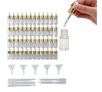 VEGOATY Lot de 100 bouteilles à pipette de 3 ml : bouteilles en verre transparent avec pipette compte-gouttes, mini bouteilles à pipette avec 5 entonnoirs et 5 pailles pour huile essentielle