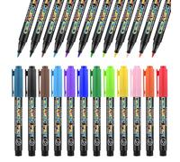 VEGOATY Lot de 12 crayons en porcelaine résistants au lave-vaisselle - 1,0 à 3,0 mm - Pour verre, pierre, tasses, motifs et créations design