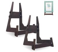 VEGOATY Lot de 2 présentoirs en bois de 25,4 cm : supports d'assiettes en bois naturel, support de cadre photo, support de livre stable, pour la décoration de la maison et du bureau