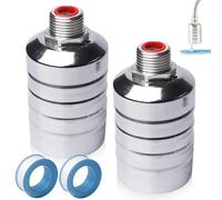 VEGOATY Lot de 2 robinets flotteurs 3/4" basse pression, en acier inoxydable 304, vanne de contrôle automatique du niveau d'eau, robinet à boisseau flottante pour réservoir d'eau, argent